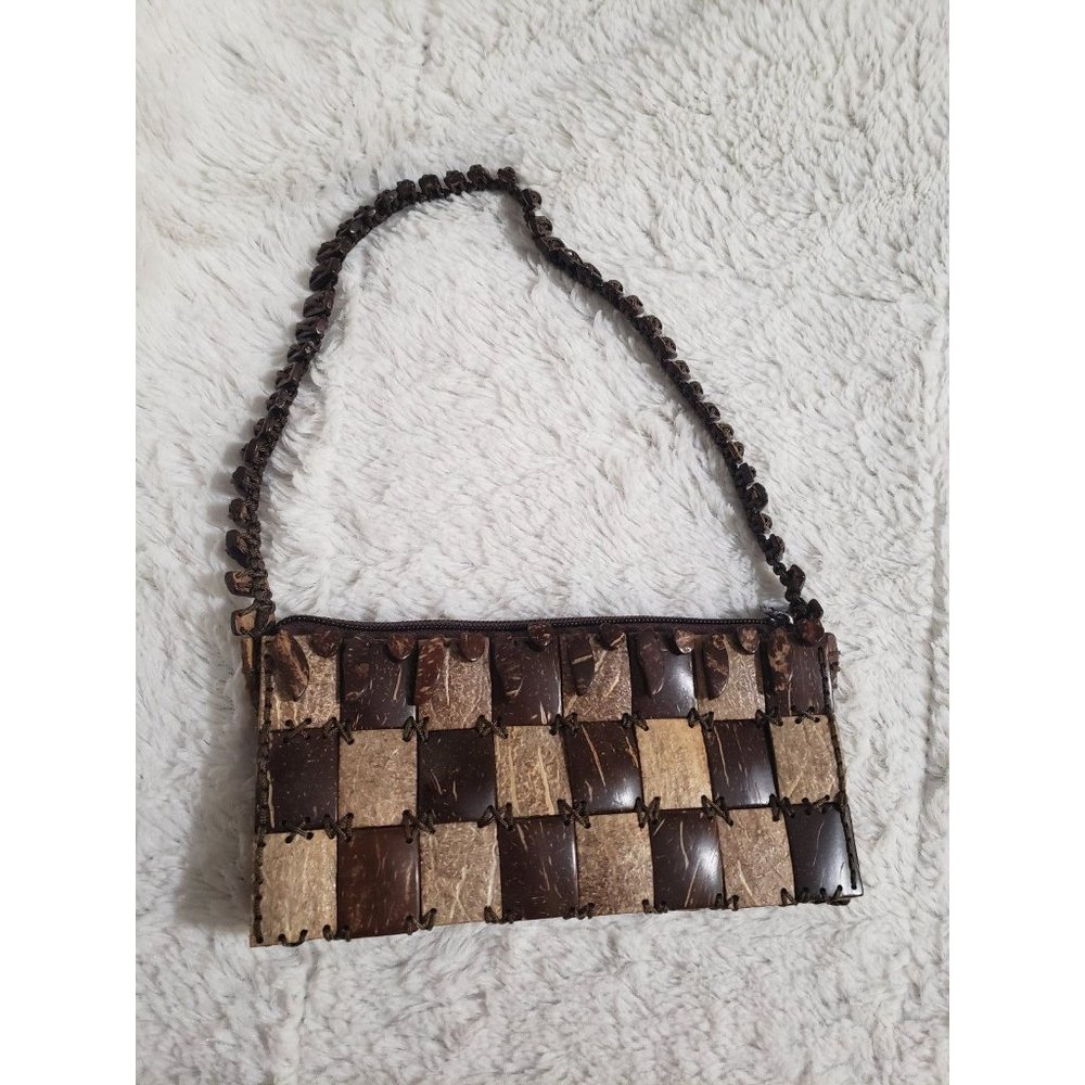 Handcrafted Coconut Shell Patchwork Purse - image 1
